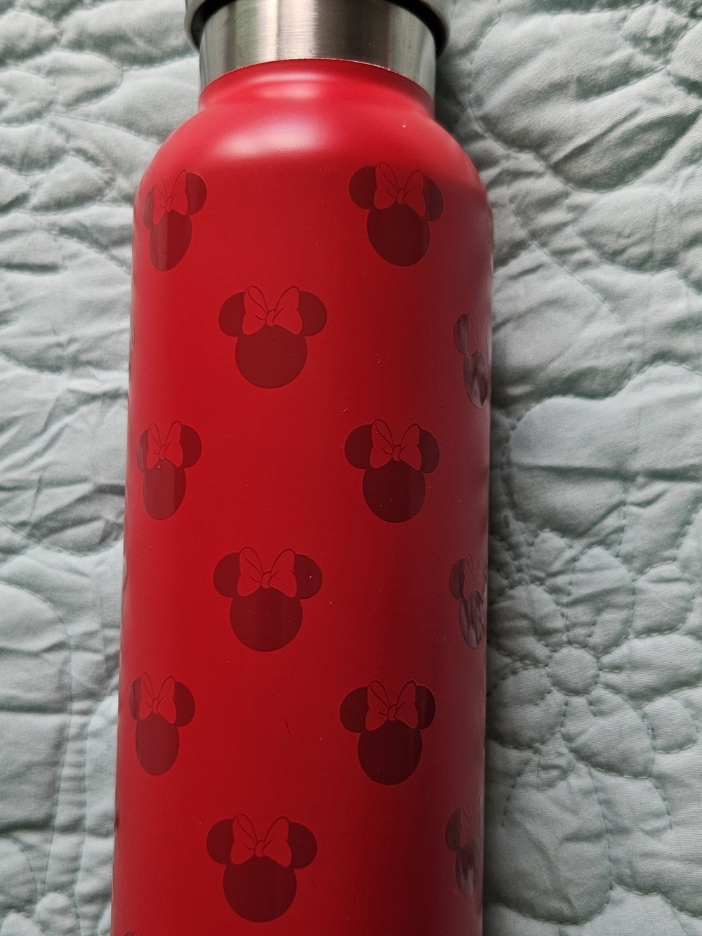 Disney Store Minnie Mouse Stainless Steel Water Bottle features a unique Minnie